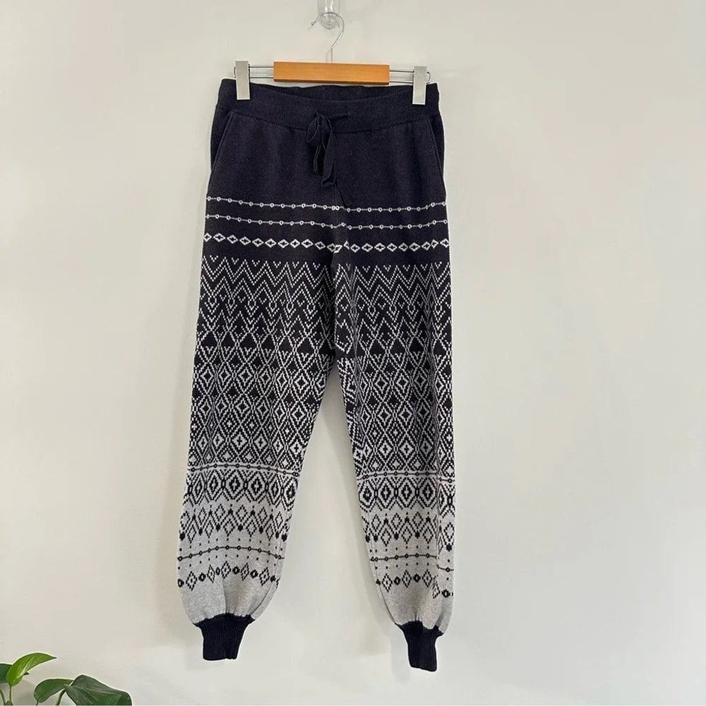 Joie Geometric Print Knit Joggers Sweatpants Grey Size Small Loungewear - Picture 9 of 13